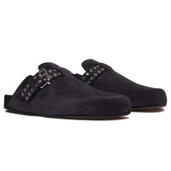 Isabel Marant Mirvin Suede Clog Mule with Grommets, Midnight Black 39 9 - Picture 1 of 9